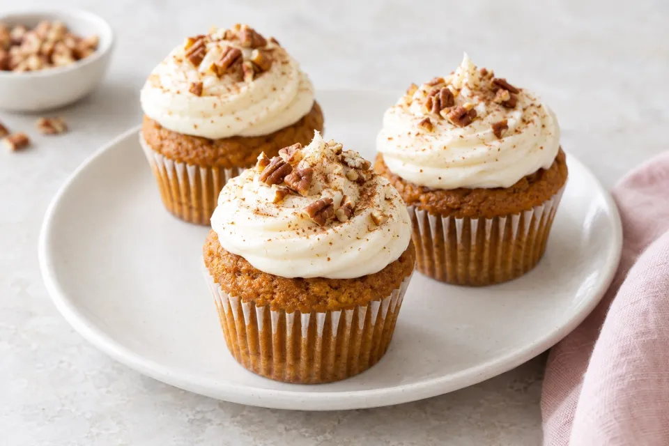 Pumpkin Cupcakes with Cream Cheese Frosting