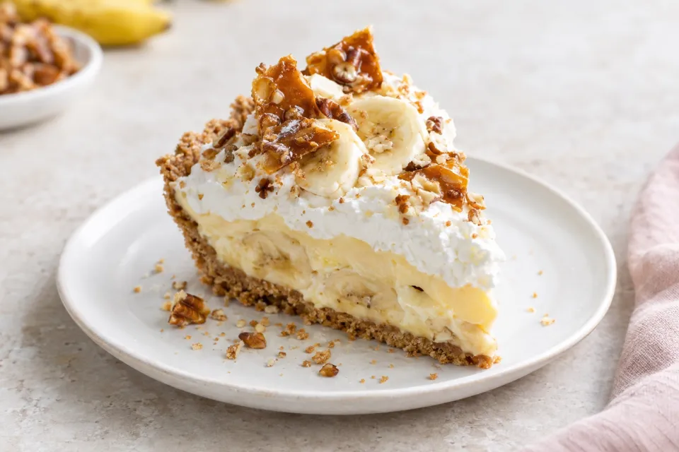 Bourbon and Brittle Banana Cream Pie