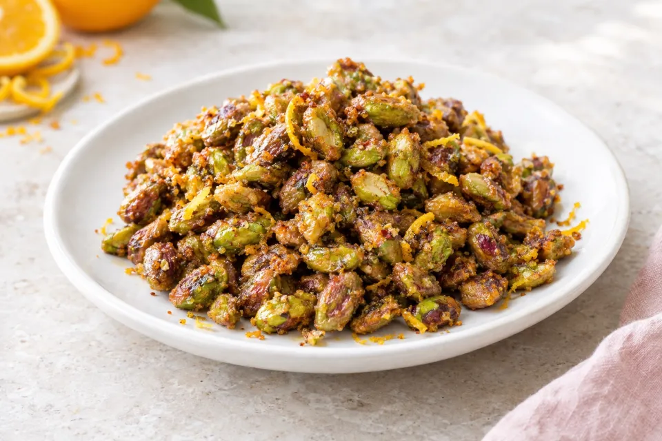 Crispy Citrus-Candied Pistachios