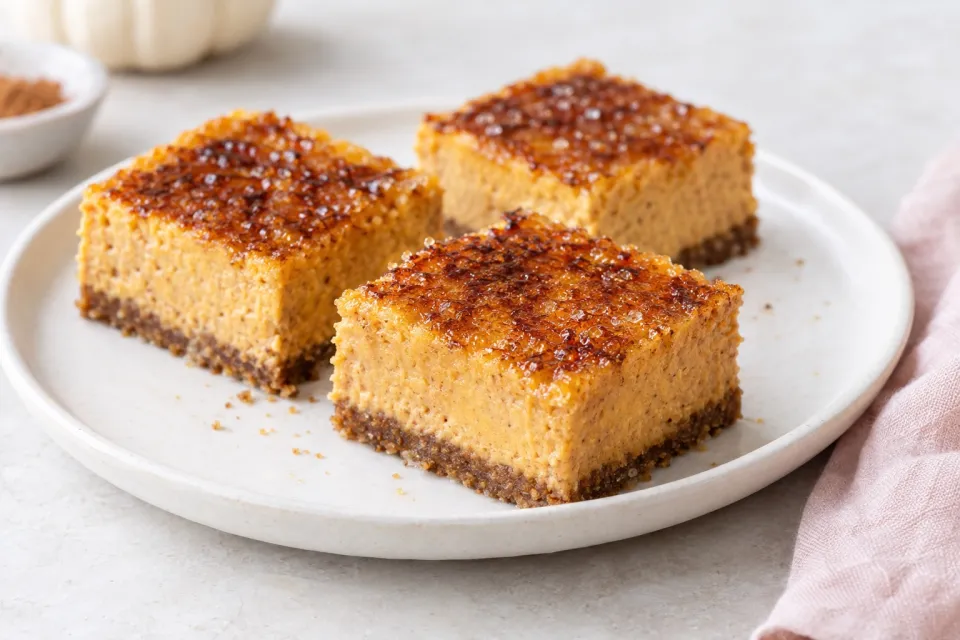 Pumpkin Brulee Cheesecake Bars