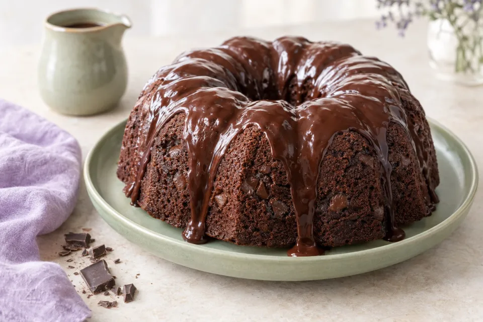 Double Chocolate Bundt Cake with Chocolate Glaze