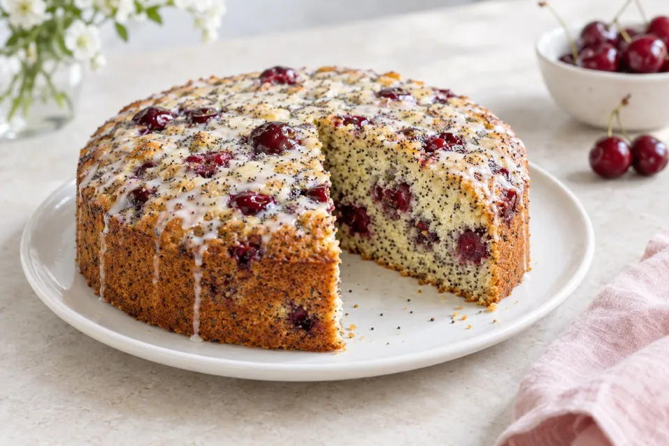 Cherry Poppy Seed Cake