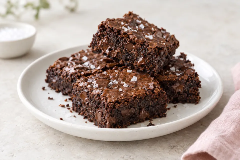 Salty, Deep-Dark Chocolate Brownies