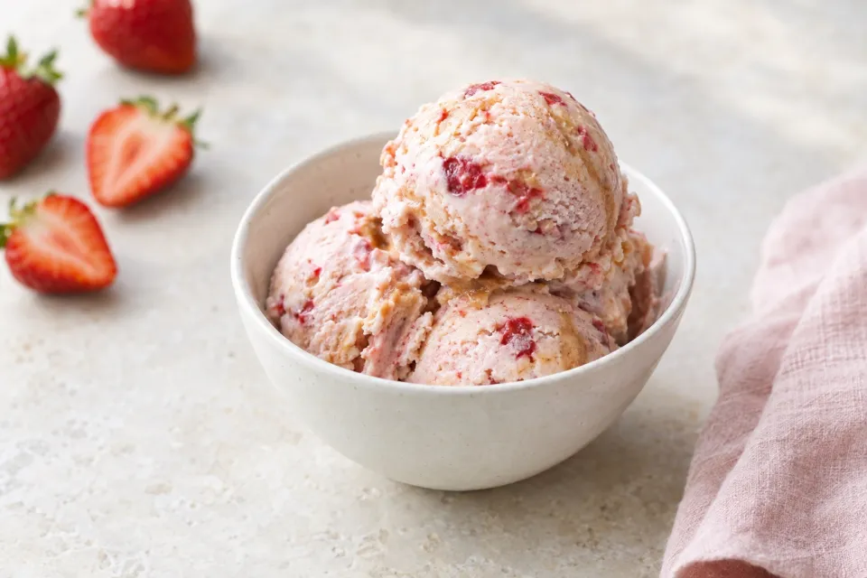 Roasted Strawberry-Miso Ice Cream