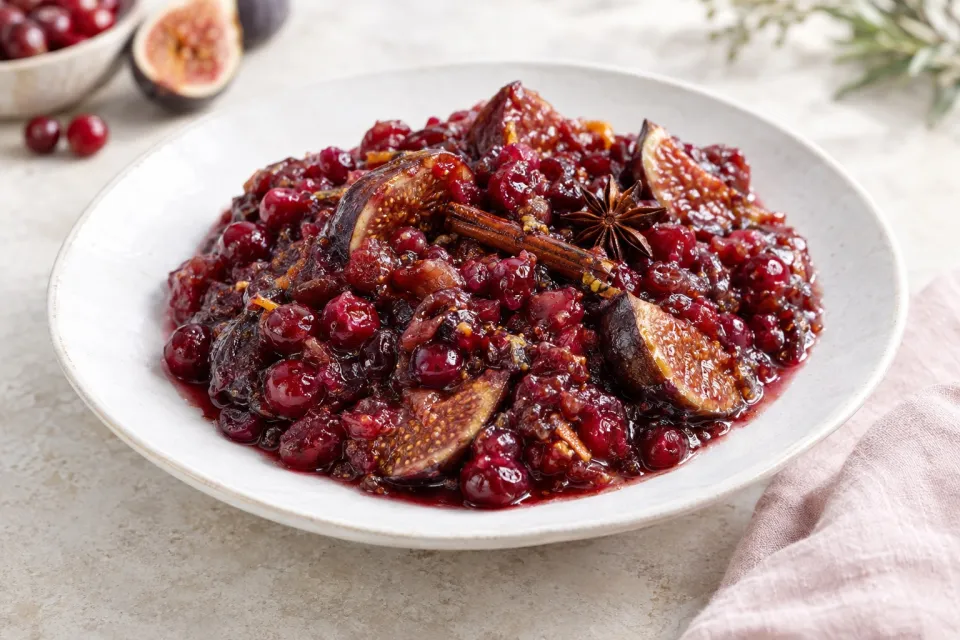 Cranberry Sauce with Red Wine and Figs