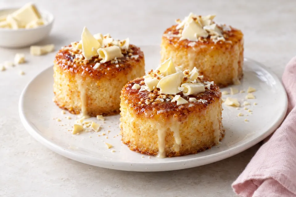 Caramelized White Chocolate Cakes
