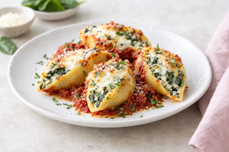 Spinach and Cheese Stuffed Shells