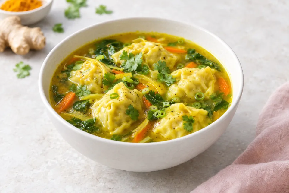 Turmeric-Ginger Dumpling Soup