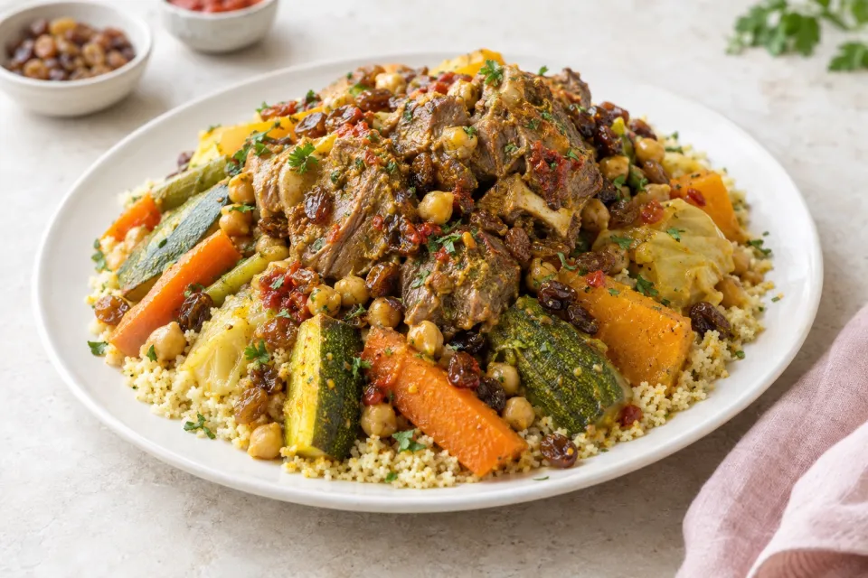 Moroccan Lamb and Seven-Vegetable Couscous
