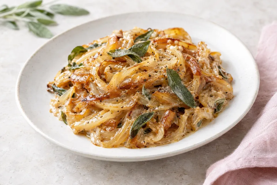 Creamy Caramelized Onions with Sage