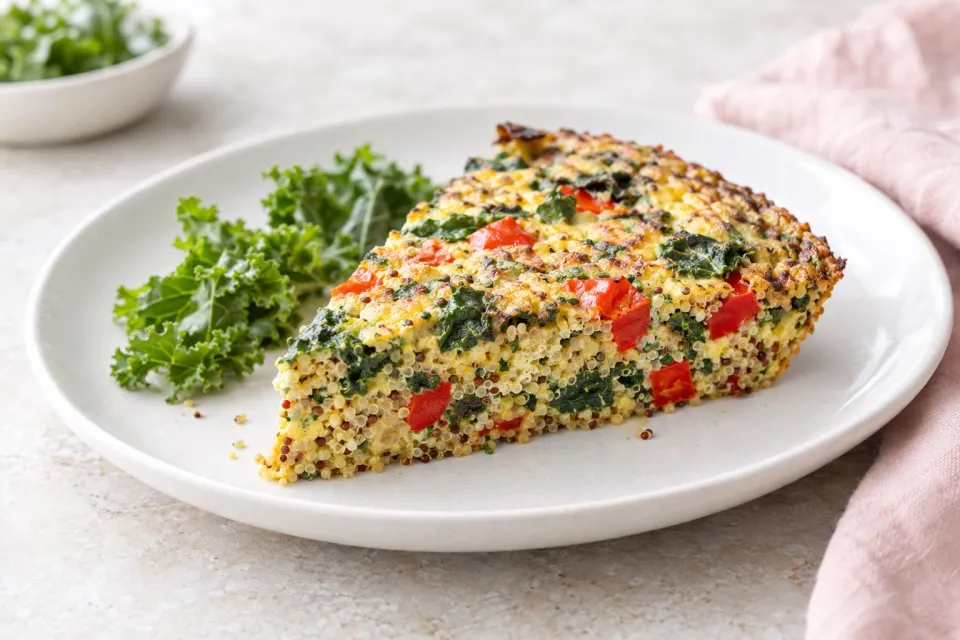 Quinoa, Red Pepper, and Kale Frittata