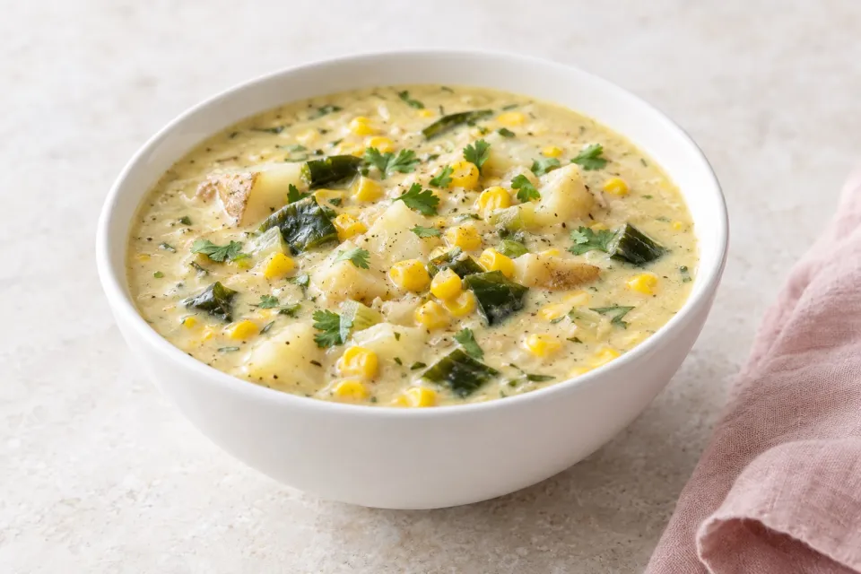 Potato and Poblano Corn Chowder