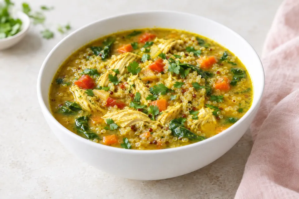 Curry Chicken and Quinoa Soup