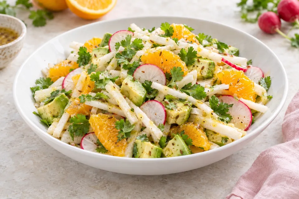 Jícama, Avocado, Radish & Orange Salad with Cilantro