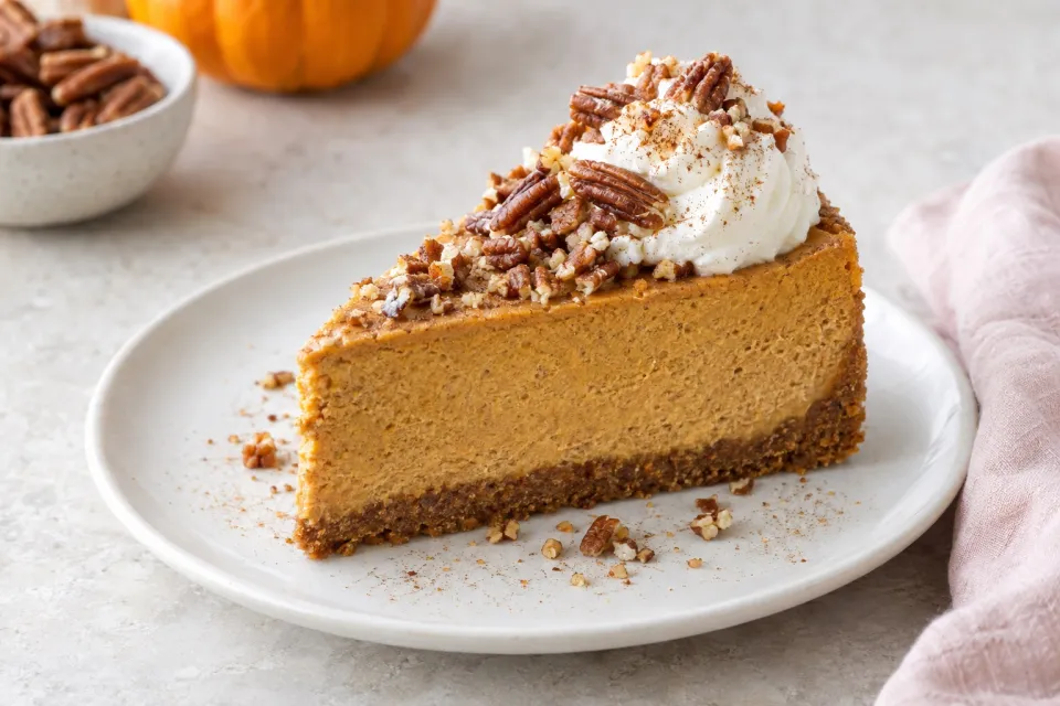 Pumpkin Pecan Spice Cheesecake