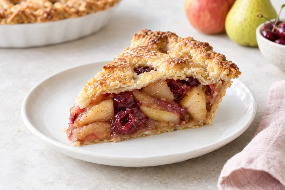 Apple-Pear-Cherry Pie