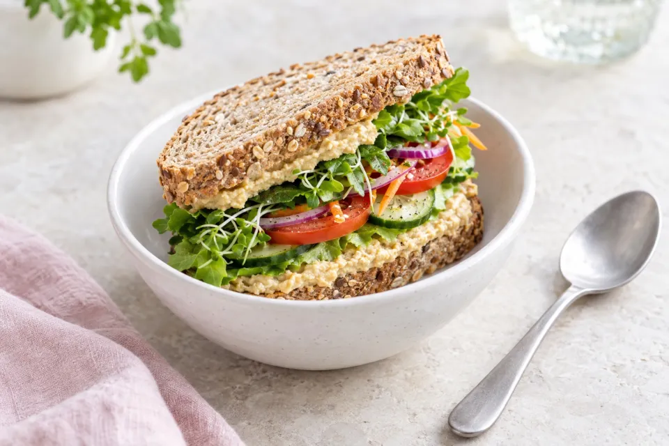 Veggie and Hummus Sandwich
