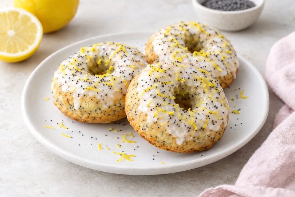 Baked Lemon Poppy Seed Doughnuts