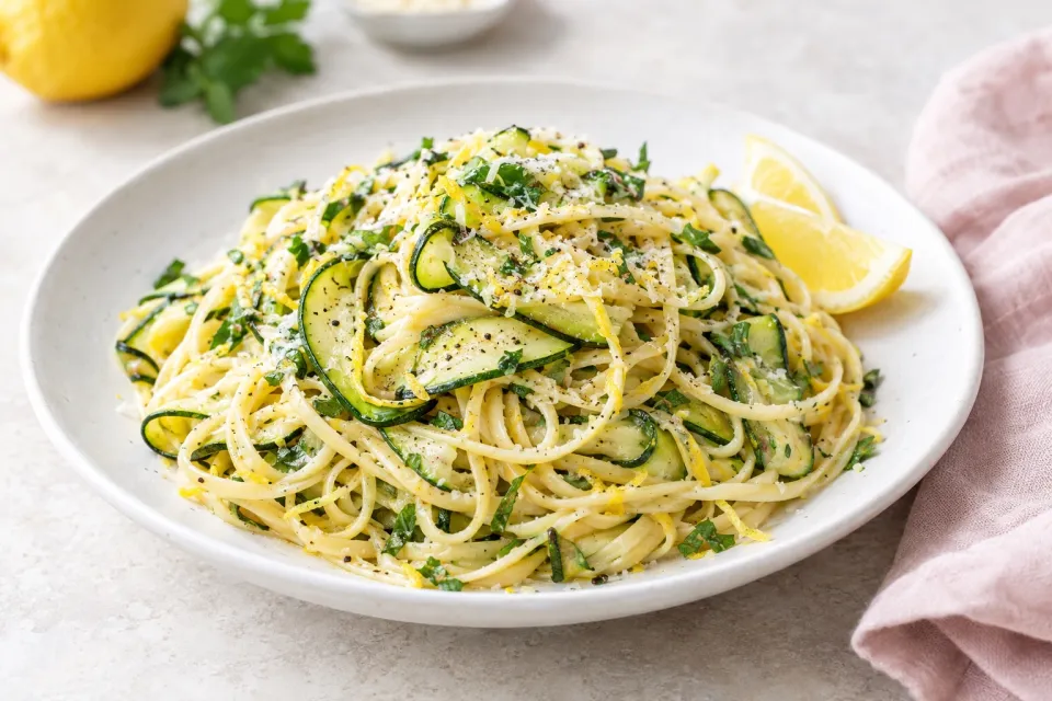 Lemony Zucchini Linguine