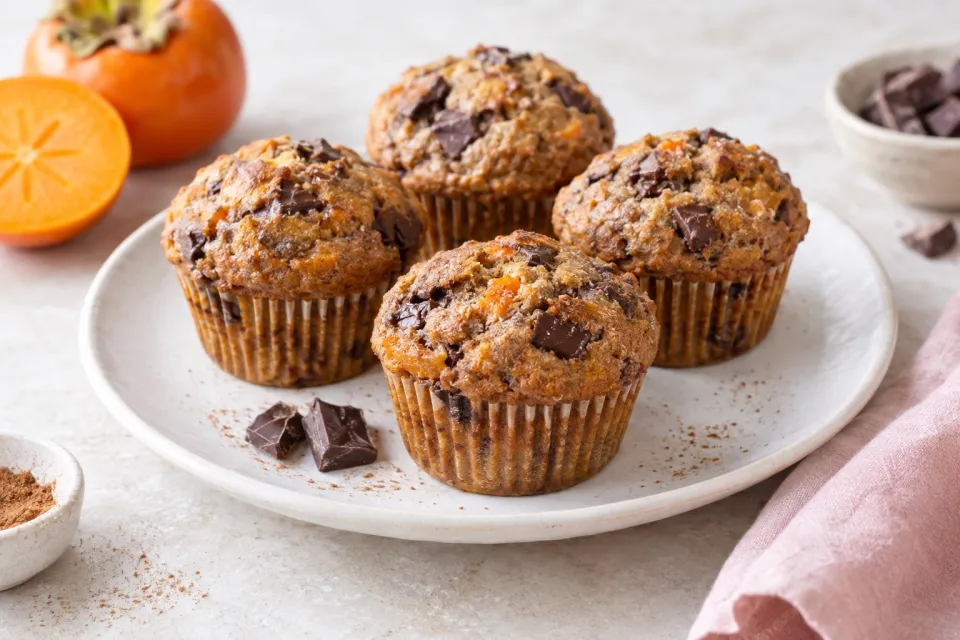 Chocolate Persimmon Muffins