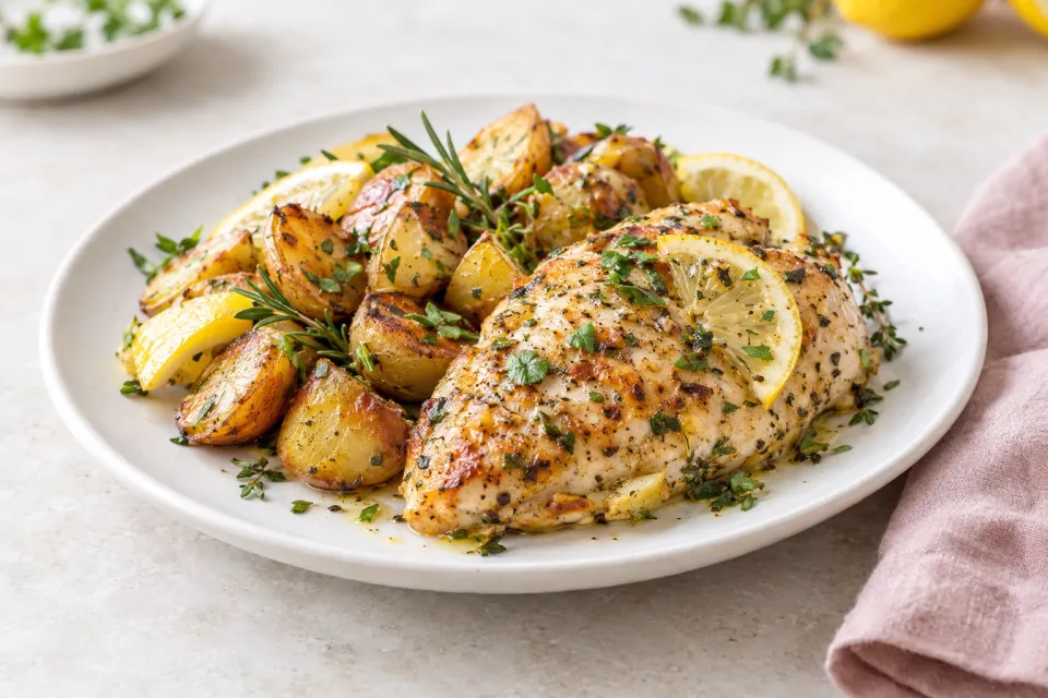 Lemon Herb Chicken and Potato Skillet