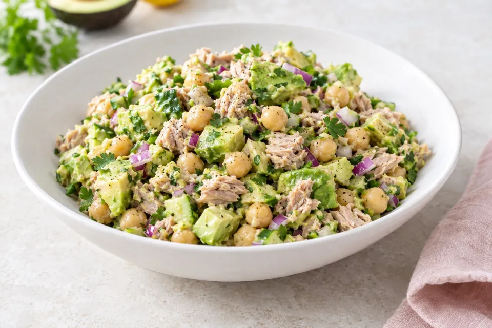 Avocado Chickpea Tuna Salad