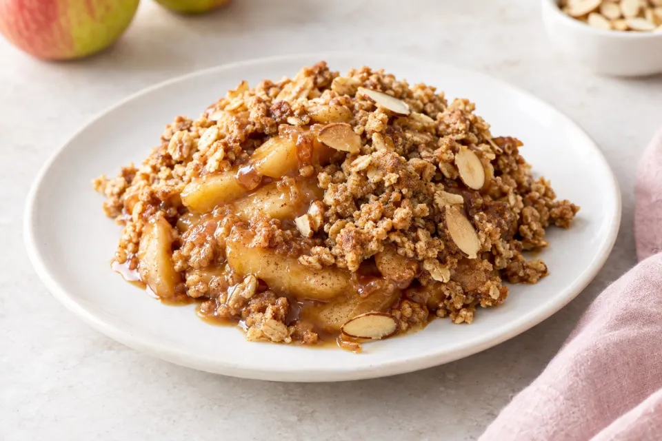 Caramel Apple Almond Crisp