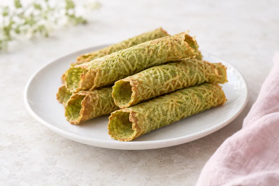 Green Tea Krumkake Cookies