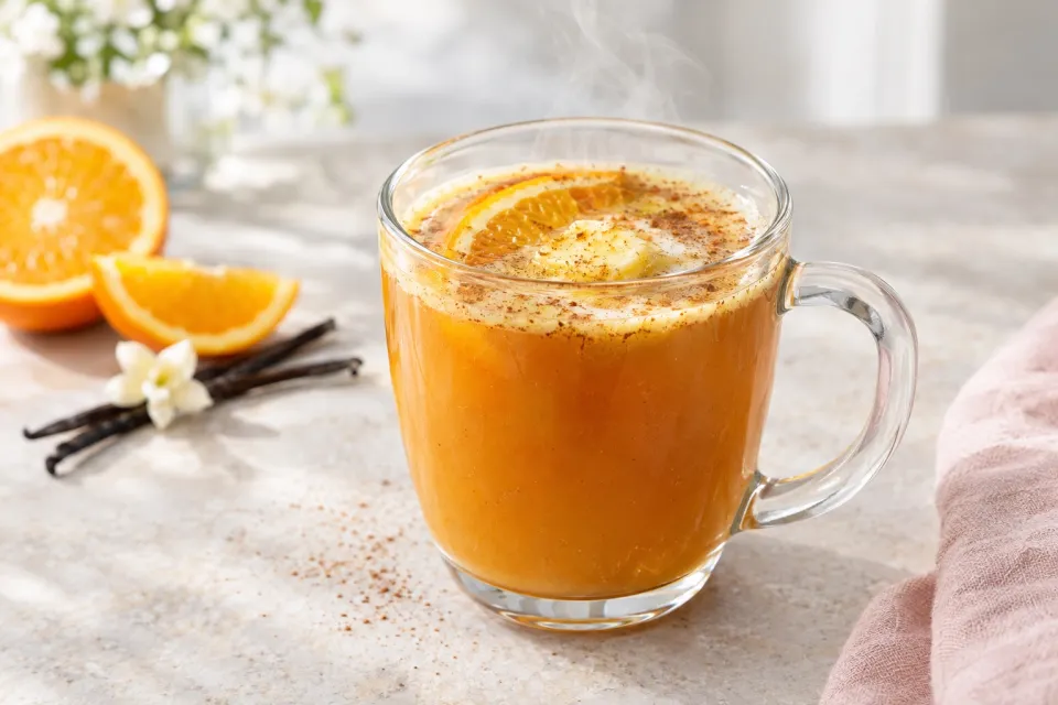 Orange Vanilla Hot Buttered Rum Mocktail