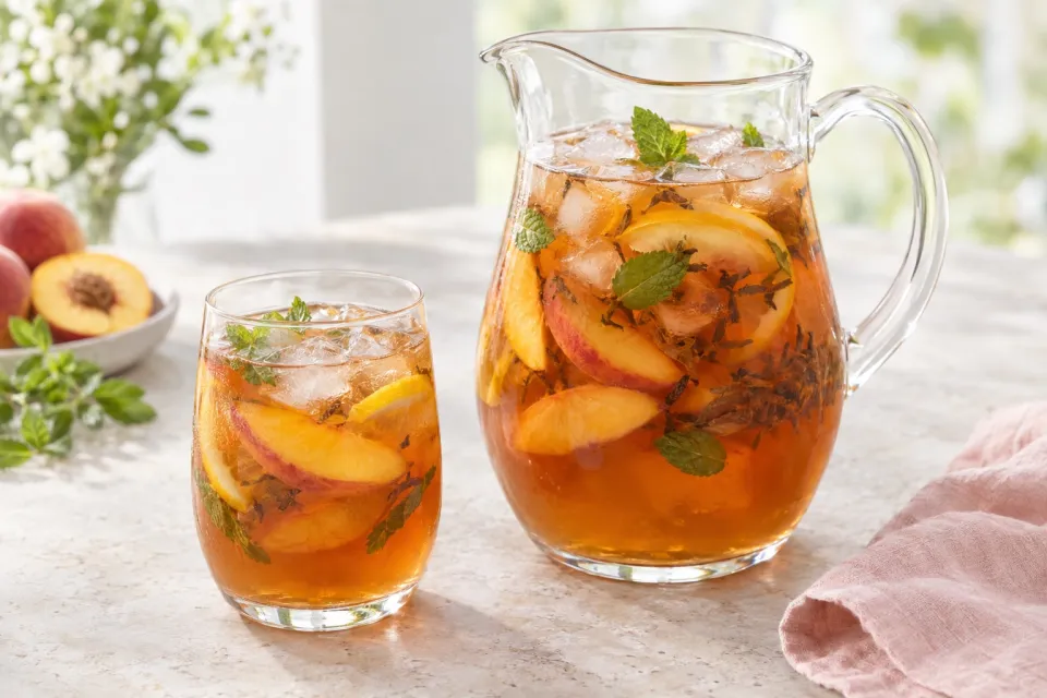 Peach Black Tea Punch Mocktail
