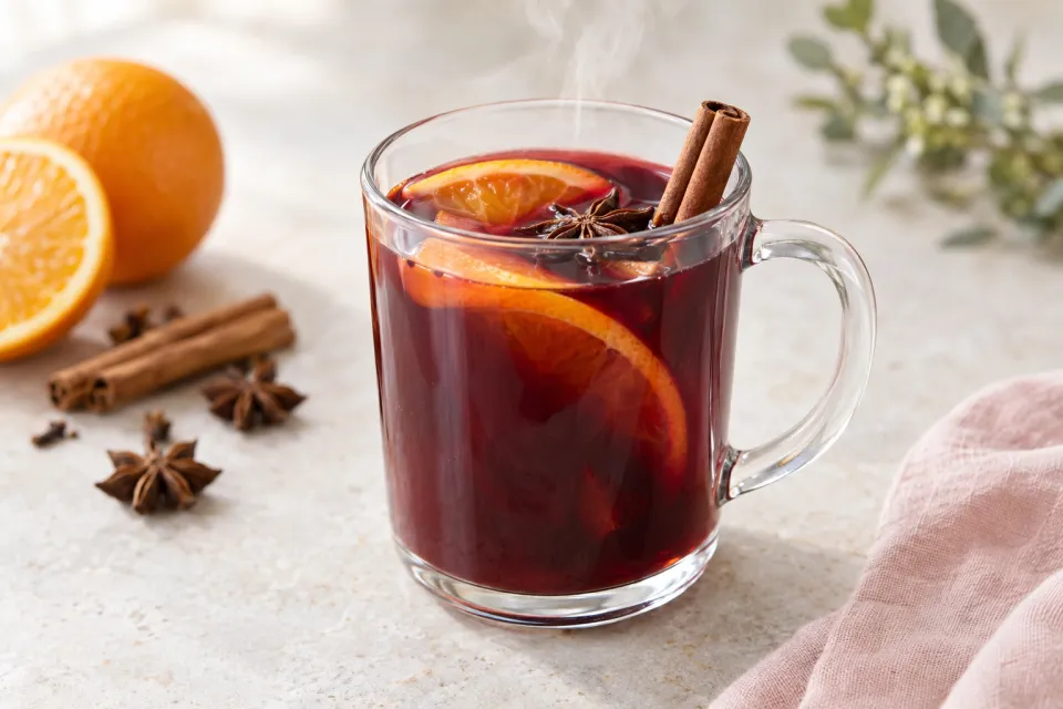 Citrus and Anise Mulled Wine Mocktail