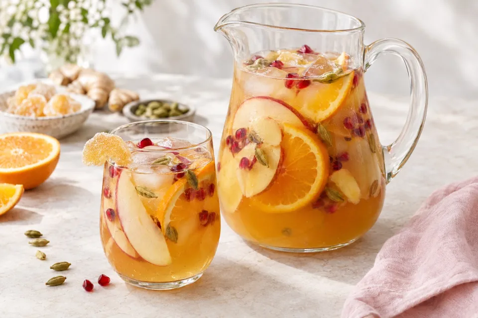 Ginger Cardamom Sangria Mocktail