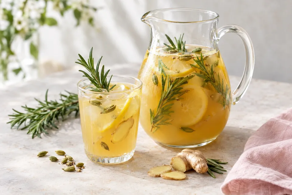 Rosemary Cardamom Ginger Punch Mocktail