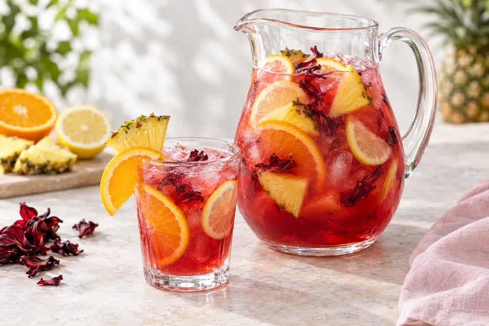 Hibiscus Pineapple Party Punch Mocktail