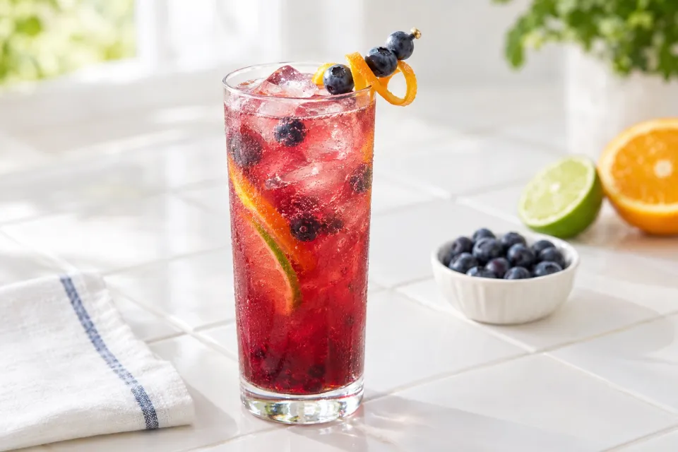 Blueberry Pomegranate Cosmopolitan Mocktail