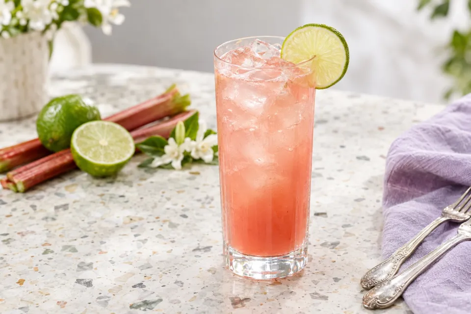 Rhubarb Lime Margarita Mocktail