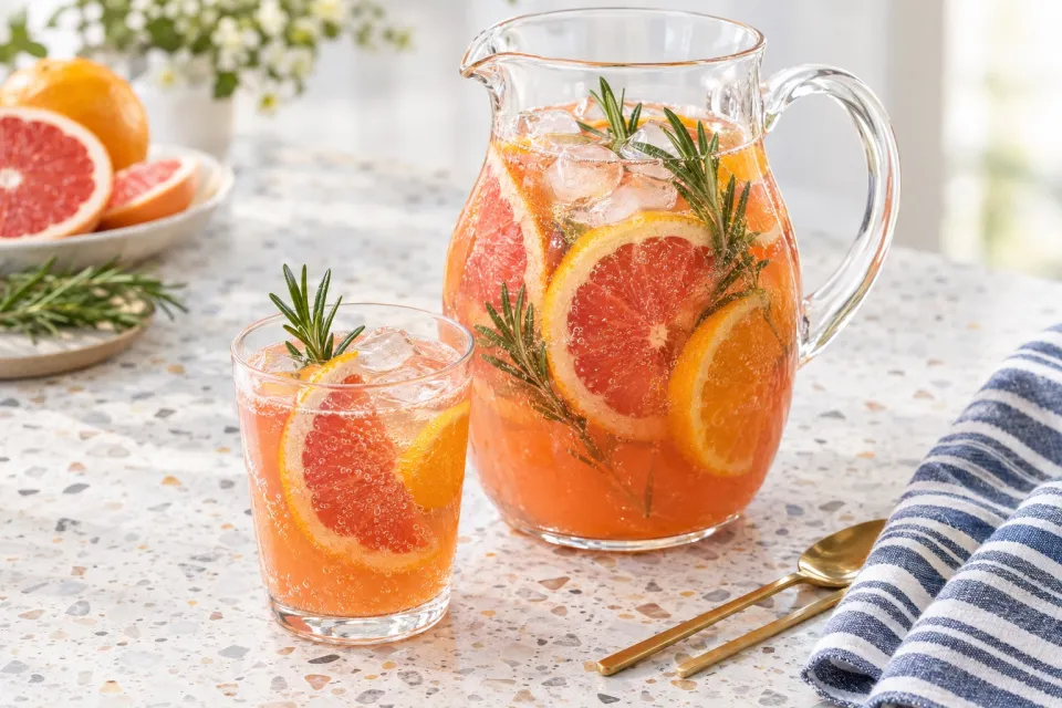 Bittersweet Grapefruit Rosemary Punch Mocktail