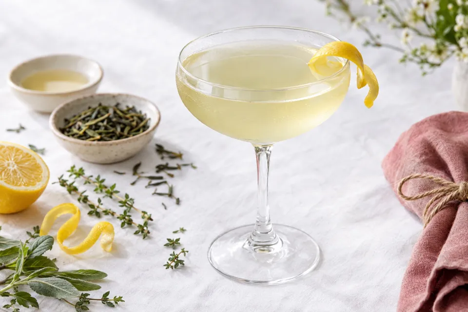 Dry Herbal Martini Mocktail