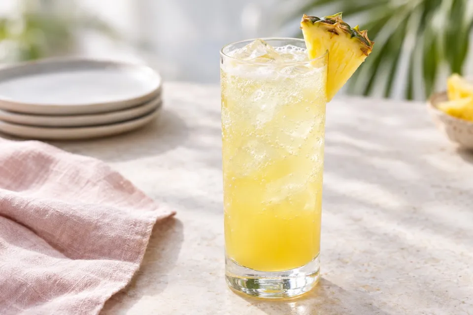Pineapple Coconut Shrub Sparkler Mocktail