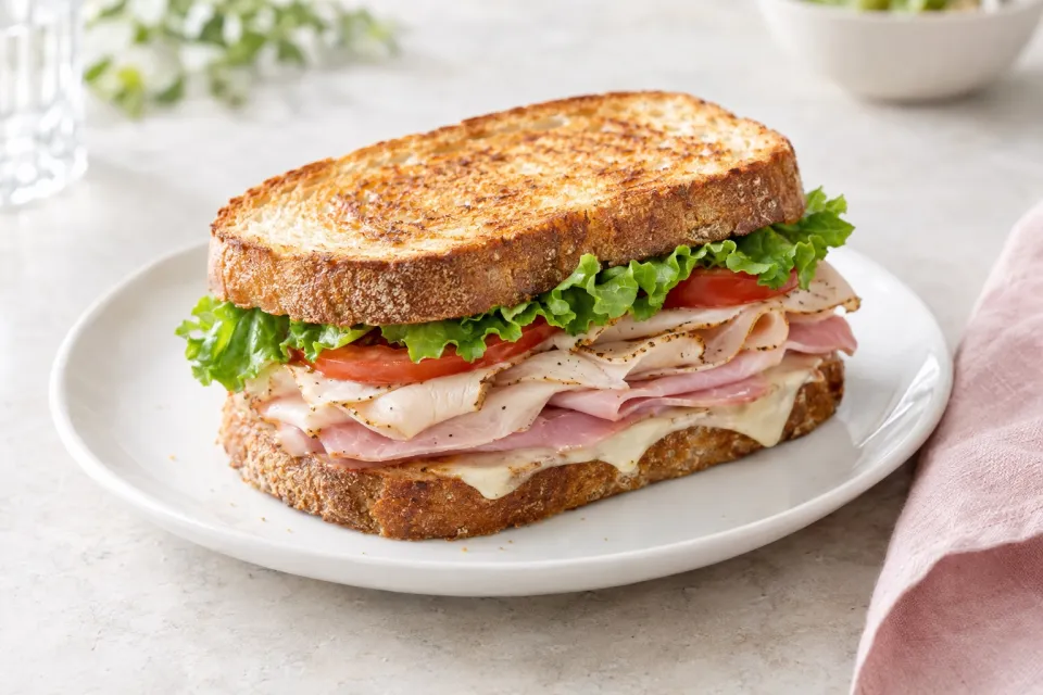 Toasted Turkey and Ham Sandwich