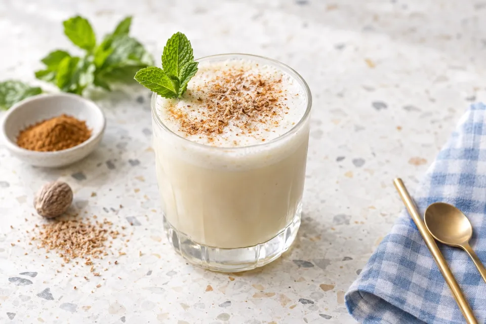 Honey Mint Cream Flip Mocktail