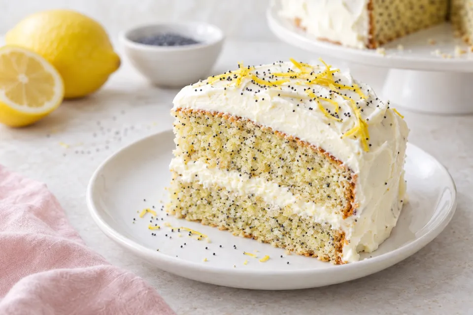 Lemon Poppy Seed Cake with Cream Cheese Frosting