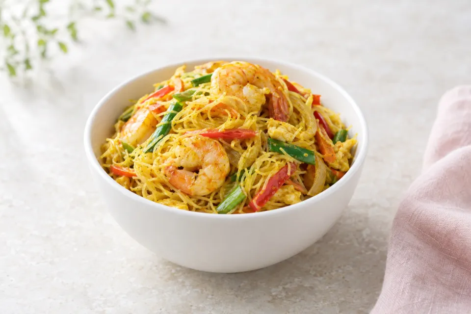 Singapore Noodles with Shrimp