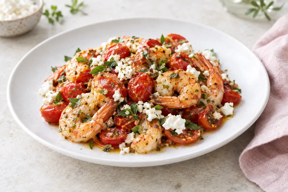 Greek Shrimp with Tomatoes and Feta