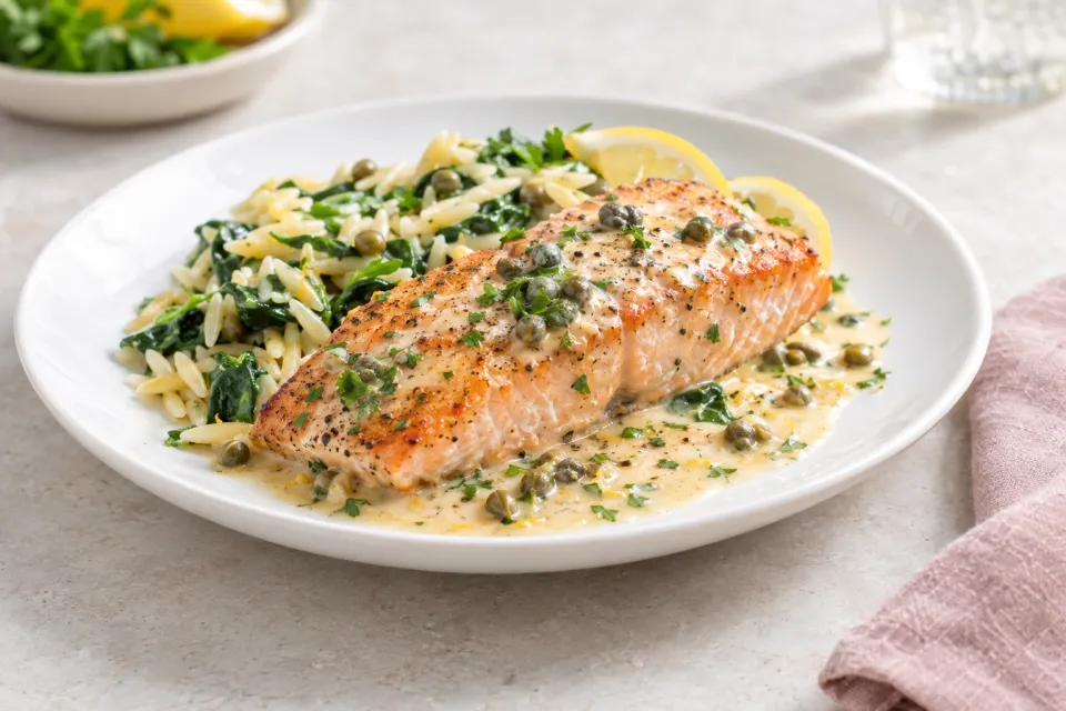 Creamy Salmon Piccata