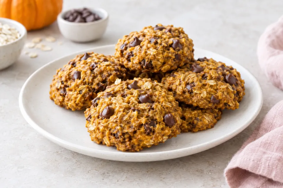 Pumpkin Oat Chocolate Chip Breakfast Cookies