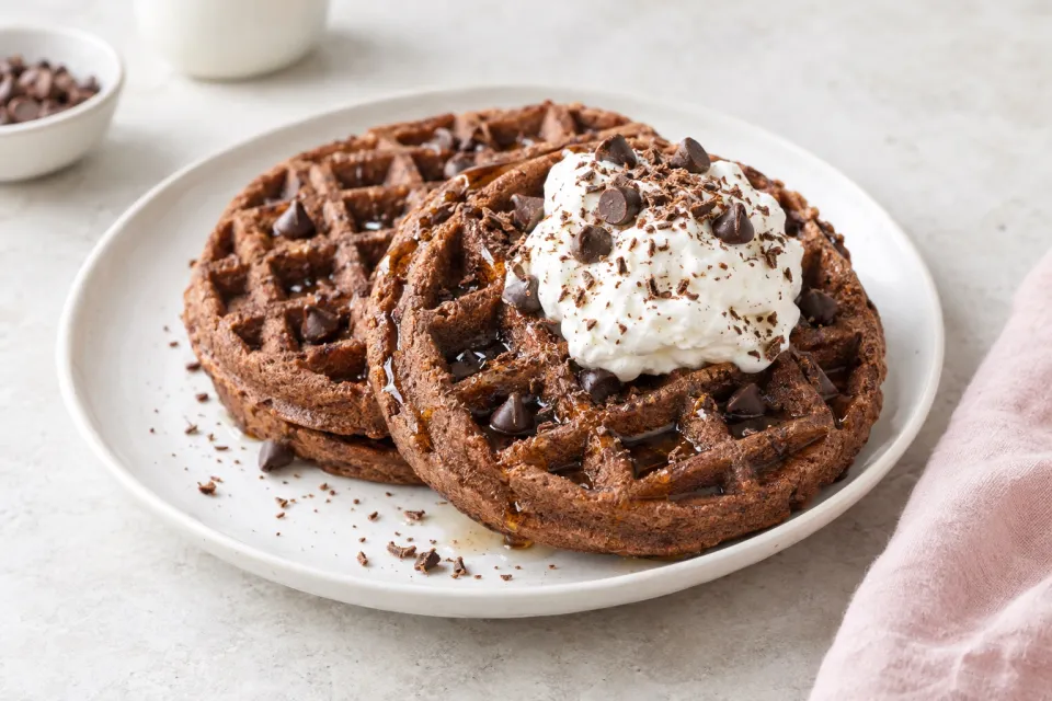 Chocolate Cake Mix Waffles