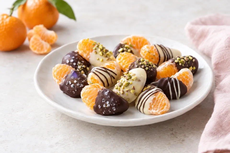 White Chocolate and Chocolate Dipped Mandarin Oranges