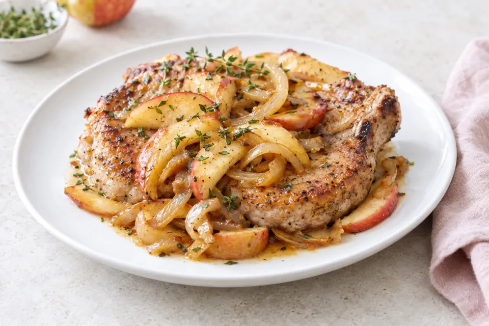 Pork Chops with Apples and Onions