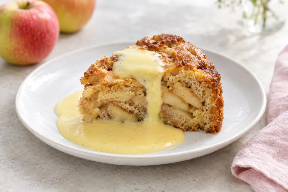 Irish Apple Cake with Custard Sauce